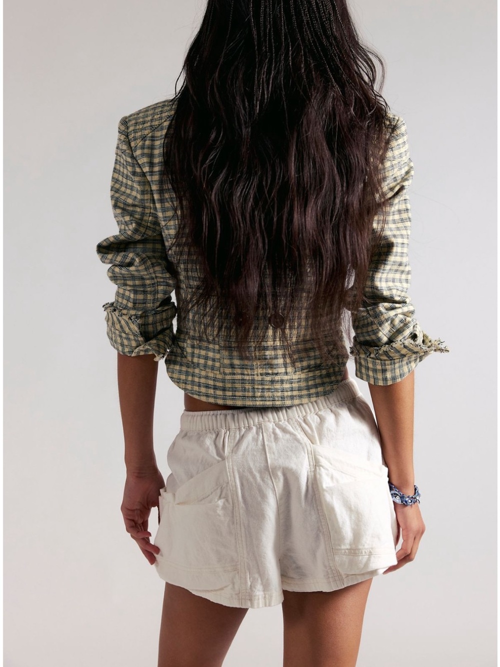 Free People Good Fortune solid cotton linen shorts - Picture 3 of 6